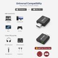 Aluminum External USB Audio Adapter Sound Card with 3.5mm Stereo Headphone and Mono Microphone Jacks,. 