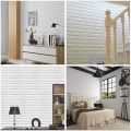 27 inch x 30 inch pack of 4 white 3D Wall PAPER / 3D Brick Wall Sticker Self-Adhesive Foam Wallpaper Panels / 3d wallpaper / self adhesive wall paper / wall panel for room. 