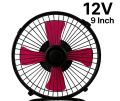 Small Table or Wall Fan - Steel Body Fan - Size 9 Inch-DC 12V. 