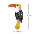 Fion Enamel Colorful Toucan Bird Shape Animal Brooch Pin Jewelry Bag Decor. 