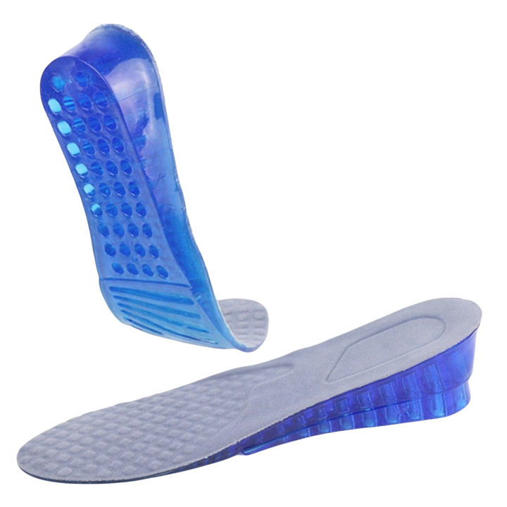 2 Layers 5cm (1.96 inches) - Height Increase Insole Invisible Soft Gel Pu Aqua Blue Height Increasing Insoles for Men Women
