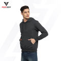 Plain Fleece Pull Over Winter Hoodies For Men and Women in Charcoal Grey Color. 