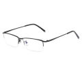 【AmbitionmA】Unisex Metal Half Frame Minus Glasses Vintage Retro Men's Business Myopia Eyeglasses Finished Optical Near Sight Eyewear Diopter. 