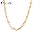 Cacana Stainless Steel Necklaces For Man Women Gold Silver Color For Pendant Round Buckle Donot Fade Jewelry N1870. 
