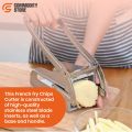 Potato Chips Cutter, Stainless Steel Chips Making Machine, French Fries Potato Chipper Machine, Stainless Steel Slicer Chopper, Vegetables Cucumber Carrot Onion in Silver, Potato Chipper French Fries Cutter for Kitchen – Commodity Store. 