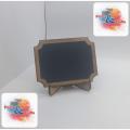 Pack of 5 Small Wooden Chalkboard Mini Black Board for Message Note Memo with Stand (CB-1). 