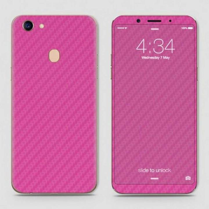 Oppo F5 Skin - SkinLee HQ Vinyl Skin Wrap (Not Cover) - Pink Carbon Fiber Material - SKINLEE-169-2-94-95
