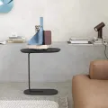 TWS Small Oval Sofa Side Table,Night Table, C-Shaped End Table,Slide Under Sofa Table,Couch End Tables for Living Room Bedroom Bathroom,Rustic Snack Coffee Laptop Table,Egg Oval-Shaped,Small Table, wooden Frames,Easy Assembly. 