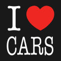 Black color I Love Cars designed wall and Car wall stickers for cars decor lovers 1 x 1 feet. 