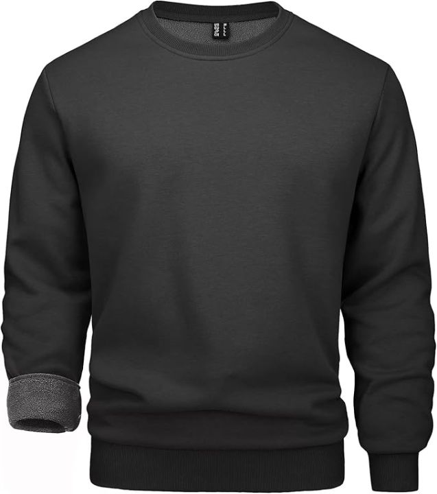 Fleece Sweatshirt For Men Crewneck Long Sleeve, Casual