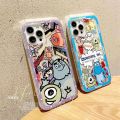 Olige Case For Vivo V23E Y15S Y15A Y33T Y21T Y21 Y21s Y33s V21E V21 V20 X70 Pro V20 Se Y53s Y51 Y31 Y51s V19 v17 S1 Pro Y50 Y30 Y17 Y12 Y15 Y19 Couple Trend Straight Edge Shockproof Tpu Cartoon Monster Soft Phone Cover. 
