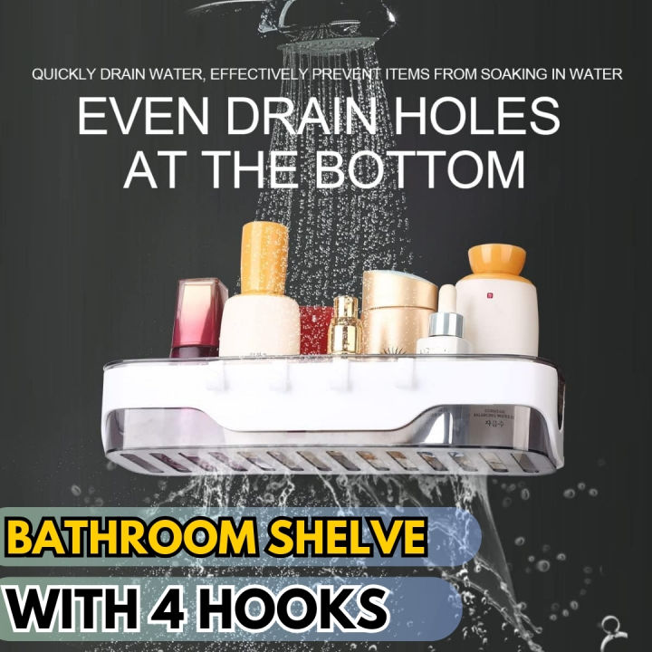 Kitchen%20Bathroom%20Storage%20Rack%20with%20Hooks%20Washroom%20Shelf%20Wall-mounted%20%20Plastic%20Container%20Storage%20Organizer%20-%20Image%202