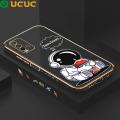 Free Lanyard of UCUC for Redmi 9T Case Cute Cartoon Drink Astronaut Luxury 6D Plating Soft Casing Silicone Ultra Thin Phone Cover. 