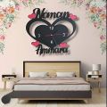 heart shape black customized wall clock wooden wall clock high qulaity clock wood custom ur own name cpl name friends name home decore bed decore wooden wall clock best for gift to friends amazing wooden wall clock. 