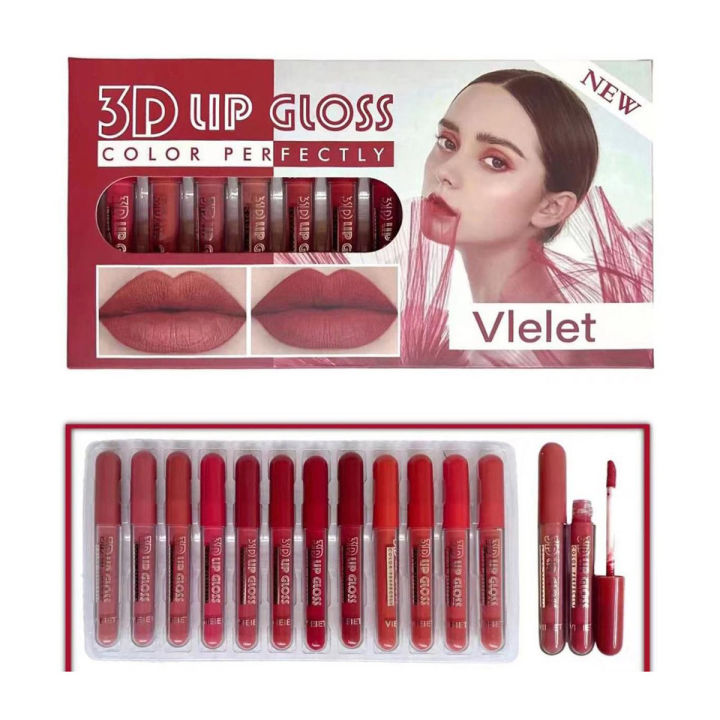 Pack of 6 & 12 Lipgloss Matte Nude Redish Shades Lipglosses Lipsticks