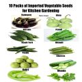 10 Packs of 10 Kitchen Gardening Vegetables Seeds - Spring and Summer Sowing Vegetable Seeds. 