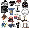 Pack of 24 Lawyer Stickers for Girls Sticker For Boys-Advocate  Sticker Pink Sticker For Laptop & Mobile Sticker size 4 cm Law Sticker. 