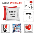 Customized Cushion Pillow Print Your Photo, Text or logo. Best Gift Option For Birthday & Anniversary .We customize designs on Cushion(without filling) according to the needs of our prestigious customers.. 