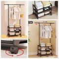 Multi-Function Triangle Coat Rack Removable Bedroom Hanging Clothes Rack with Wheels Floor Standing Coat Rack Clothes Hanger. 