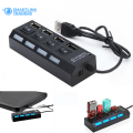 USB Hub 4 Port With 4 Buttons And 4 LED Indicator USB Hub for PC and Laptop 2.0. 