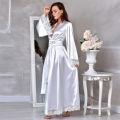 Satin Silk White Nighty for Women Elegant and Soft Sleepwear. 