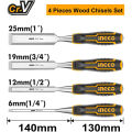 Ingco Industrial 4pcs Wood Chisel Set.. 