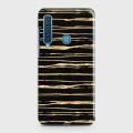Samsung Galaxy A9s Cover Case Black with golden lines Hard Cover- Design 11 Cover. 