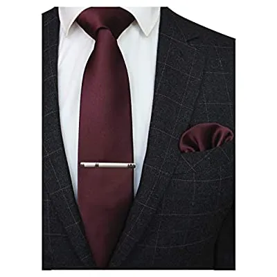Solid%20Maroon%20Necktie%20Soft%20Polyester%20For%20Fashion,%20Formal%20Wear,%20Weddings,%20Prom,%20Celebration,%20parties,%20Unisex%20Classic%20Design%20-%20Image%202