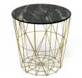 NEW PORTABLE METAL WIRE REMOVABLE WOOD TOP FOLDABLE ROUND COFFEE SIDE TABLE STORAGE BASKET( 16 L 16 W 18.5 H ). 