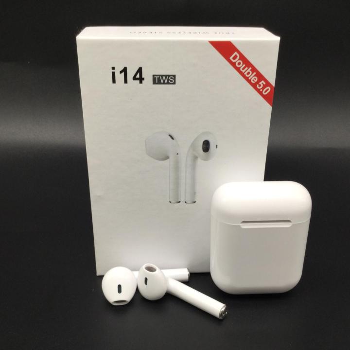 i14 tws Wireless Twins Bluetooth Earbuds i14 Airpods_ Original Universal Headset. Bluetooth V5.0  Earphone Touch Sensor Built in Mic Earbuds with Charging - Headset for all Bluetooth devices
