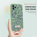Hontinga for Honor X6A Back Cover Purple Flowers Phone Case Square Soft Liquid Silicone Mobile Cover. 