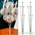 7 Tubes Balloons Holder Column Stand Balloon Stand Kit,Reusable Clear Balloon Holder(7 Balloon Sticks,7 Balloon Cups,1 Balloon Base) Makes Balloons Float Without Helium. for Table, Floor, Centerpiece with Base. 