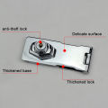 Plating Self Locking Security Hasp Staple 2 Keys Cabinet Lock Drawer Padlock. 