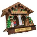 Weather House Forest Weather House with Man and Woman Wood Chalet Barometer Thermometer and Hygrometer Home Decoration. 