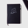 Space Doodle Minimalistic Black BuJo Notebook Dot grid Diary Dotted pages A5 Journal. 