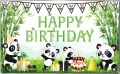 PANDA THEME BIRTHDAY PARTY BANNER ( 36 INCHES X 24 INCHES ). 