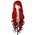 Women's Fashion Wig Curly Hair Wigs With Bangs Dark Red Curly Hair Wig. 