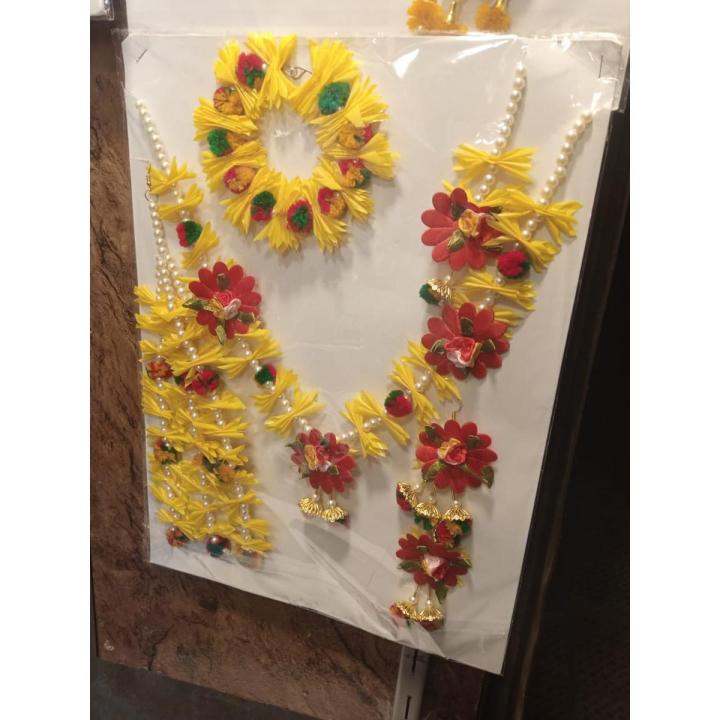 Handmade floral Jewelry set mehndi function & use marriage flower jewelry set