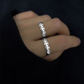 Smiley face ring plated S925 sterling silver male and female couple opening ring ins trendy brand niche hip hop retro smile ring. 