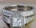 IR storeTwo Rings  Wedding Ring Sets  Rings Women's 2pc White Gold Filled CZ Wedding Engagement Ring Bridal Sets & Stainless Steel Wedding rings.. 