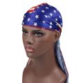 【wenfangdianpu】Silky Satin Durags Funny Dollar American US Flag Bonnet Hat Hip Hop Motorcycle Skull Cap Head Wrap. 