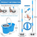 Imported Premium Stainless Steel mop – mop – spin mop – spin mop with bucket – mop with bucket – Premium Stainless Steel Drainer  360° Rotating Head Floor Cleaning Mop  Telescopic Handle & Microfiber Refills  Easy Wringer Mop Bucket System. 
