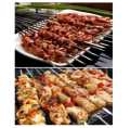 Flat Metal Sikh Tikka Boti Grilling Skewers BBQ Sticks with Flat Charcoal Coal Barbecue Grill Bar B Q Grill Bar B Q Coal Grill Bar.B.Q Hand Grill 17 Inch Barbecue Skewers - Bbq Skewers Seekh for Tikka Boti - 6 PCS. 