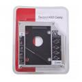 Slim 2nd Drive Cady Aluminum 2nd Second Hdd Caddy 9.5mm SATA Universal for CD/DVD Drive Slot (for SSD and HDD). 