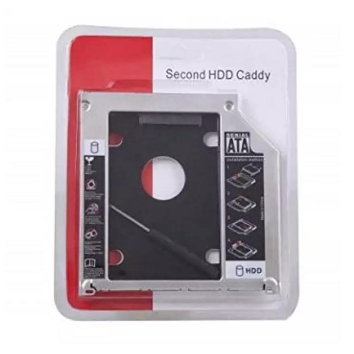 Slim 2nd Drive Cady Aluminum 2nd Second Hdd Caddy 9.5mm SATA Universal for CD/DVD Drive Slot (for SSD and HDD)