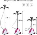Professional Hanging Garment Steamer Standing Iron Electric Steam Iron Quickly Remove Wrinkles 1700W Vertical Garment Steamer Adjustable Height Steamer Hanger for Steam Ironing Clothes Rack Home Garment Steamer Pink. 