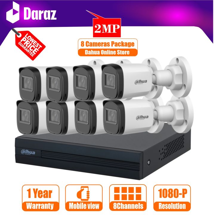 8 Cameras Package- 2 Megapixels 1080p Full HD - CCTV camera price in Pakistan-  (Promo Tags: Dahua, HDCVI, DVR, XVR, CCTV Cameras, Security Cameras, Online View), 8 Cameras Setup, Dahua 8 Cctv Cameras Package, Hikvision 8 Cameras Package)