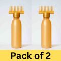 Pack of 2 Hair oil applicator comb bottle | Best professional hair oil applicator bottle with comb | 130 ml. 