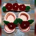Cute Multi Color Woolen Handmade Crochet Baby Summer Sandal & Head Band. 