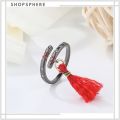ShopSphere TYLER1 Wedding Korean Finger Rings Hanfu MDZS Cosplay Props Opening Couple Rings Lovers Grandmaster of Demonic Cultivation Elegant Chinese Style Mo Dao Zu Shi Tassel. 
